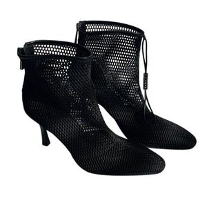 Zara Black‎ Mesh Ankle Booties 39 NWT